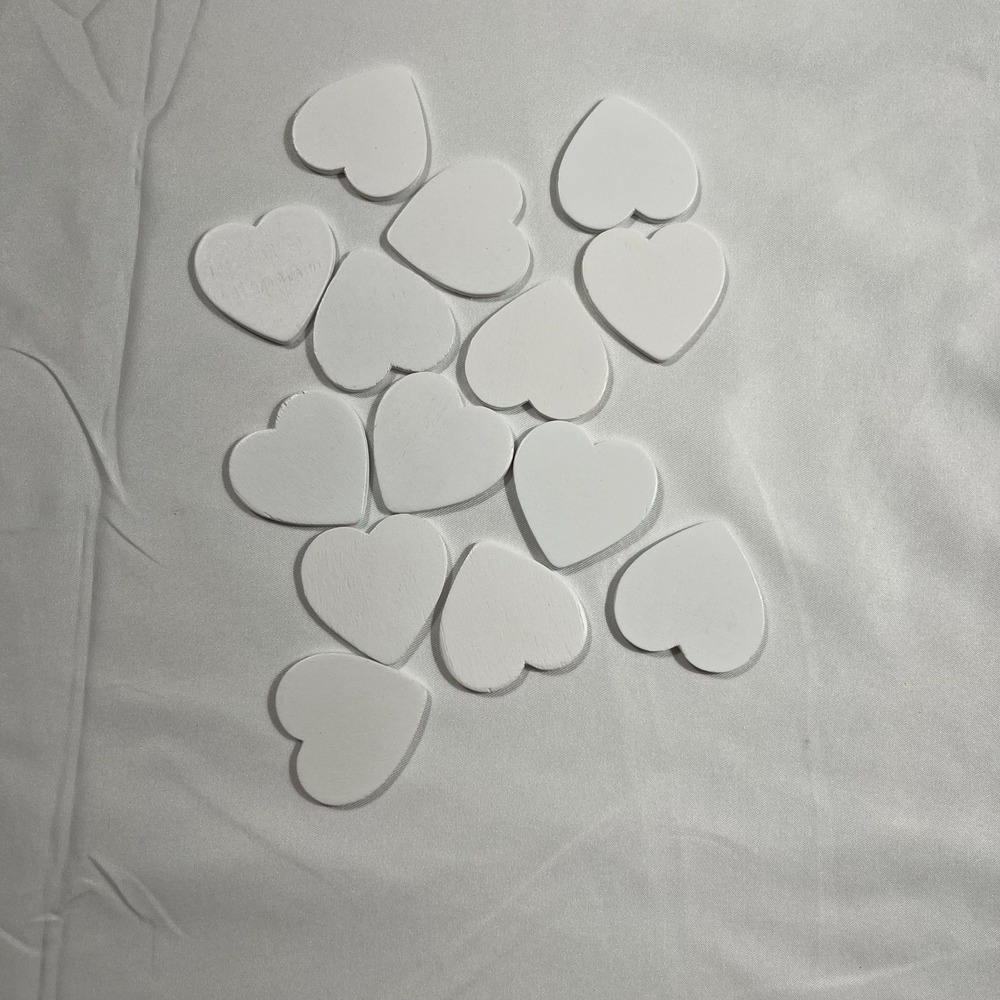 14 White Wooden Hearts Wedding Guest Book Alternative Frame Replacement Parts